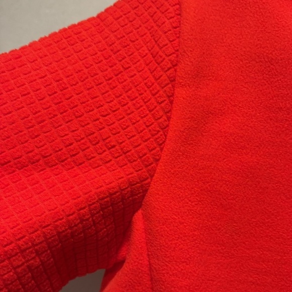 Lands' End - ladies grid Fleece Zip Up Jacket.  Size Small.  NWT. Orange - Picture 7 of 16